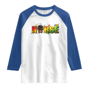 Proud Black Nurse Raglan Shirt Black History Month Healthcare Gift TS12 White Royal Print Your Wear