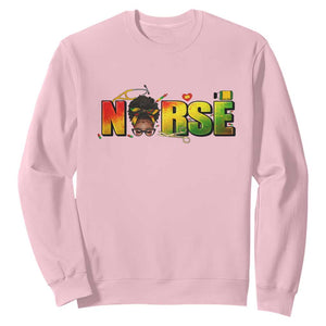 Proud Black Nurse Sweatshirt Black History Month Healthcare Gift TS12 Light Pink Print Your Wear