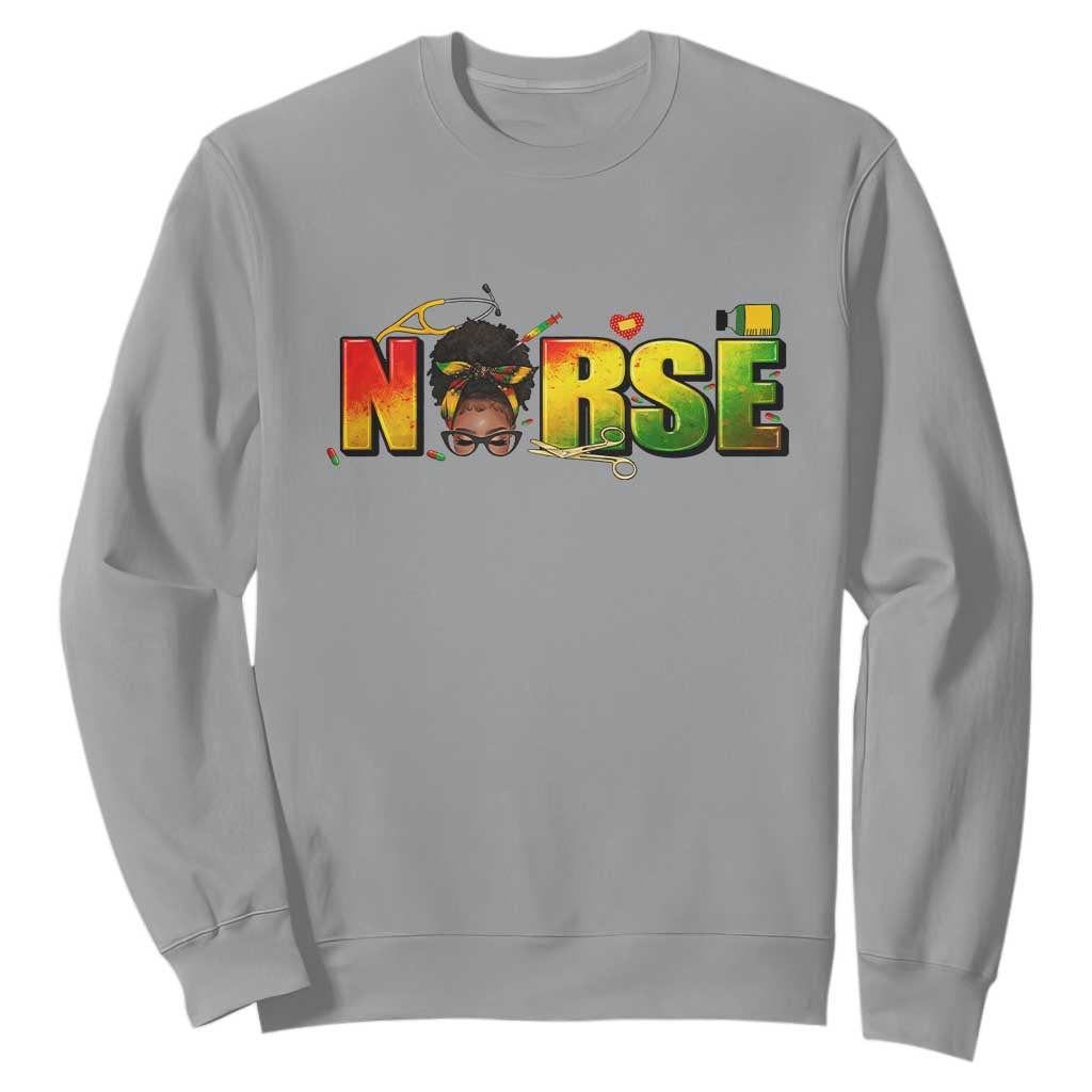 Proud Black Nurse Sweatshirt Black History Month Healthcare Gift TS12 Sport Gray Print Your Wear