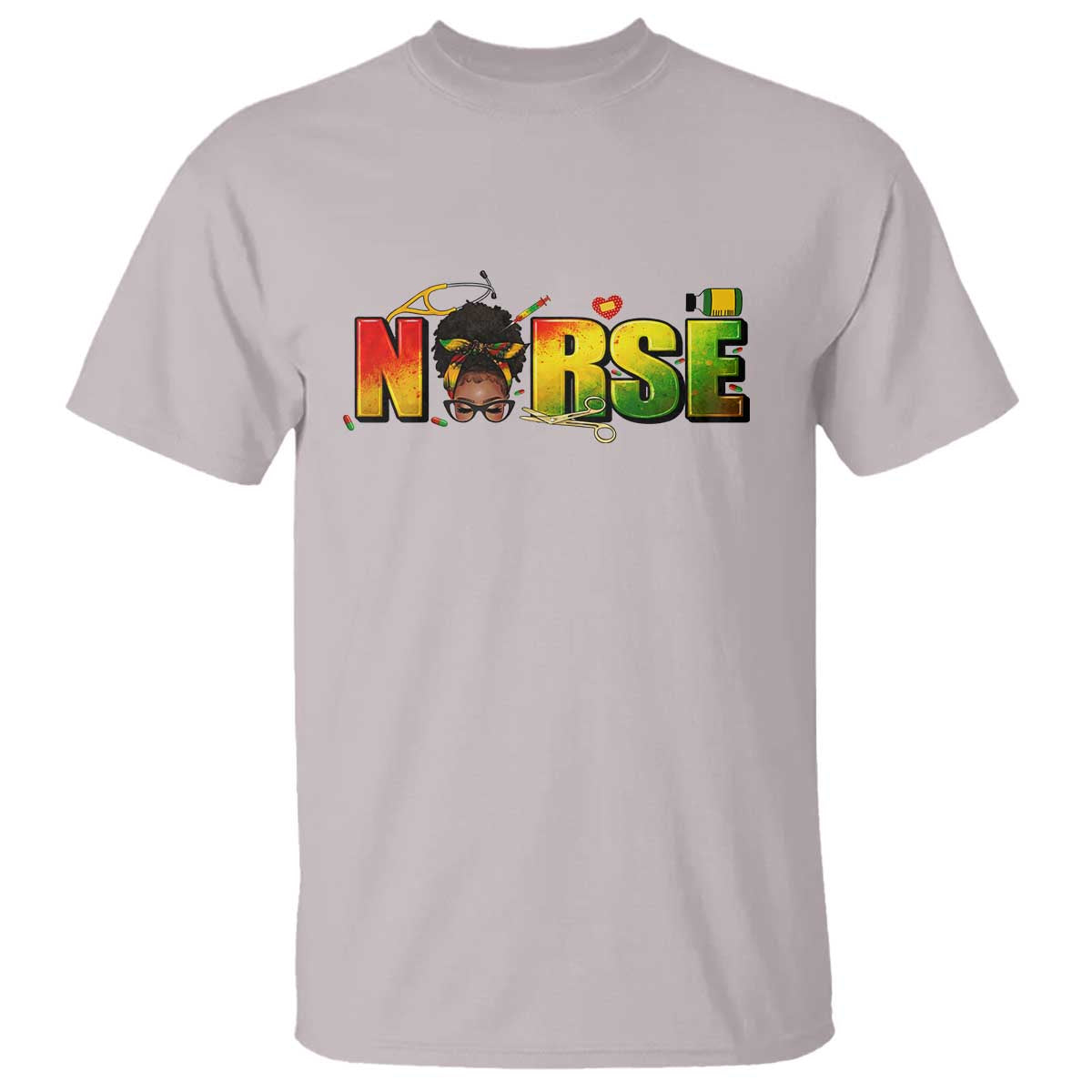 Proud Black Nurse T Shirt Black History Month Healthcare Gift TS12 Ice Gray Print Your Wear