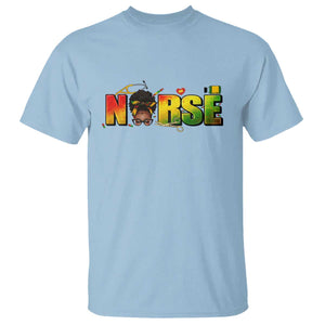 Proud Black Nurse T Shirt Black History Month Healthcare Gift TS12 Light Blue Print Your Wear