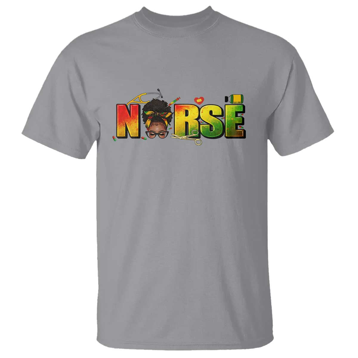 Proud Black Nurse T Shirt Black History Month Healthcare Gift TS12 Sport Gray Print Your Wear