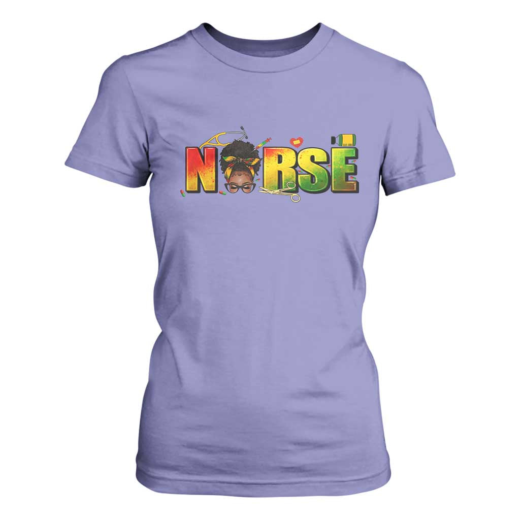 Proud Black Nurse T Shirt For Women Black History Month Healthcare Gift TS12 Violet Print Your Wear