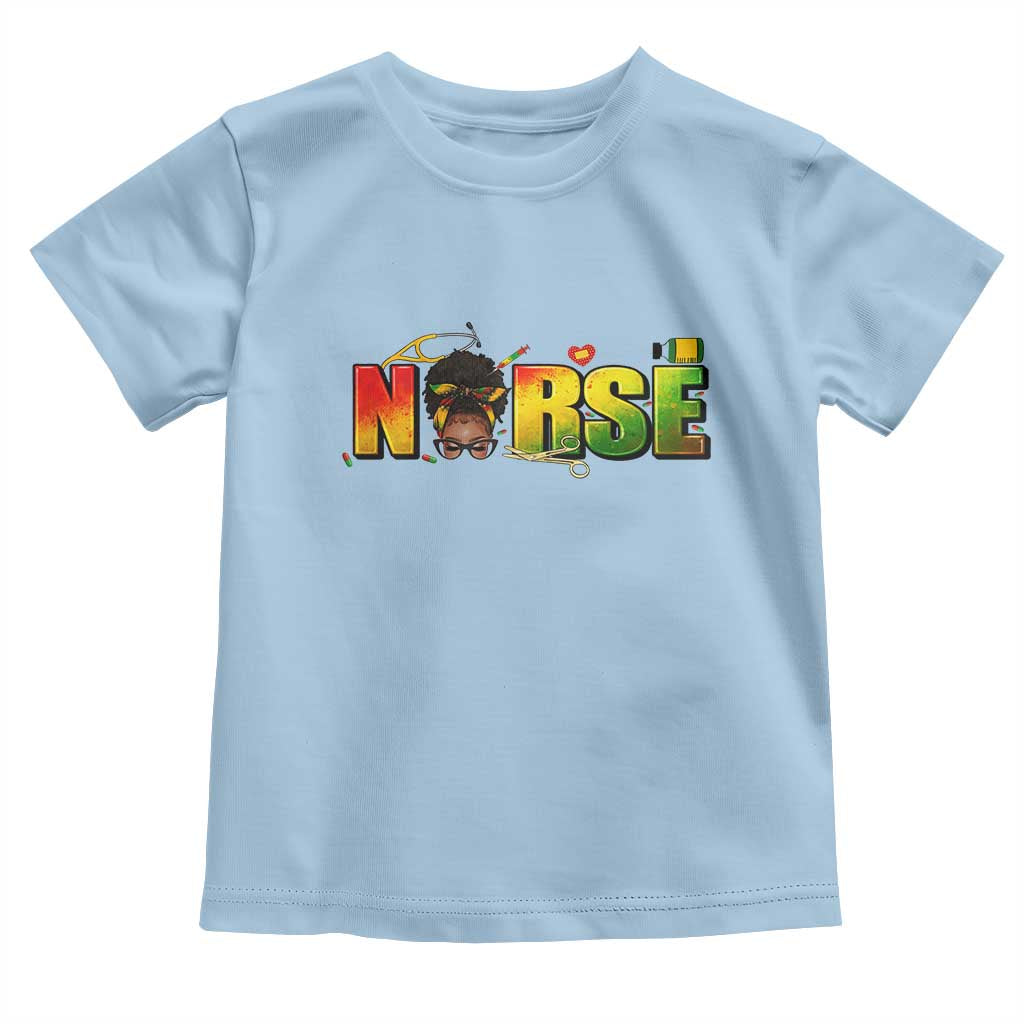 Proud Black Nurse Toddler T Shirt Black History Month Healthcare Gift TS12 Light Blue Print Your Wear