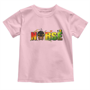 Proud Black Nurse Toddler T Shirt Black History Month Healthcare Gift TS12 Light Pink Print Your Wear
