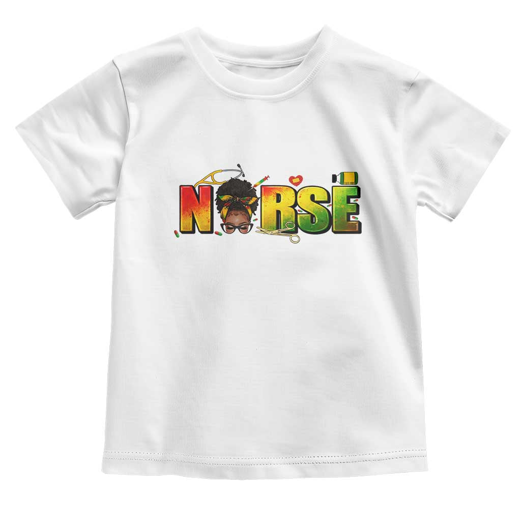 Proud Black Nurse Toddler T Shirt Black History Month Healthcare Gift TS12 White Print Your Wear
