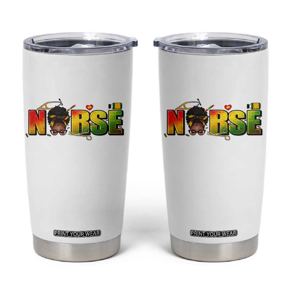 Proud Black Nurse Tumbler Cup Black History Month Healthcare Gift TS12 White Print Your Wear