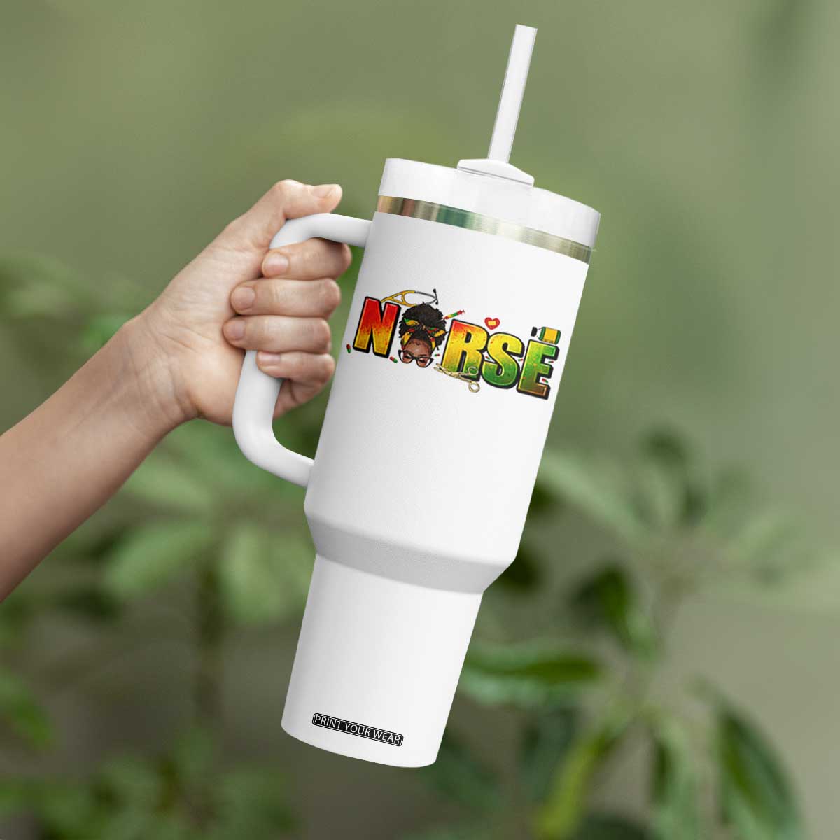 Proud Black Nurse Tumbler With Handle Black History Month Healthcare Gift TS12 Print Your Wear