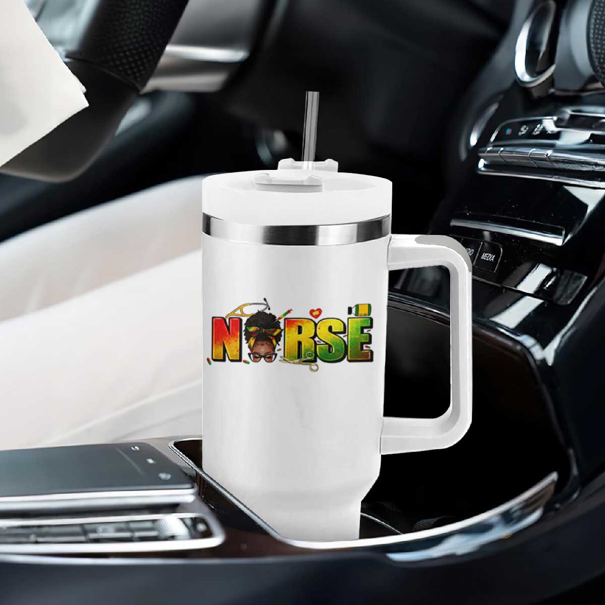 Proud Black Nurse Tumbler With Handle Black History Month Healthcare Gift TS12 Print Your Wear