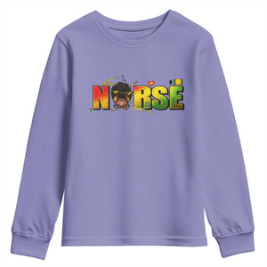 Proud Black Nurse Youth Sweatshirt Black History Month Healthcare Gift TS12 Violet Print Your Wear