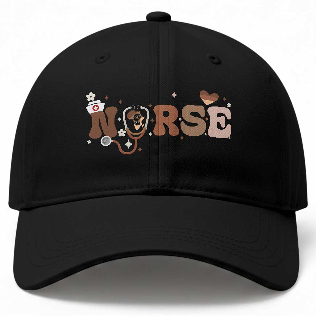 Strong Black Nurse Baseball Cap African American Healthcare Hero Gift TS12 Print Your Wear