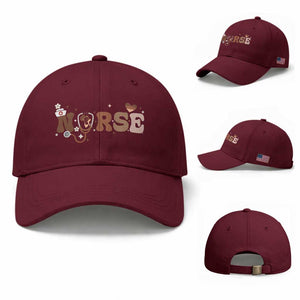 Strong Black Nurse Baseball Cap African American Healthcare Hero Gift TS12 Baseball Cap Universal Fit Maroon Print Your Wear
