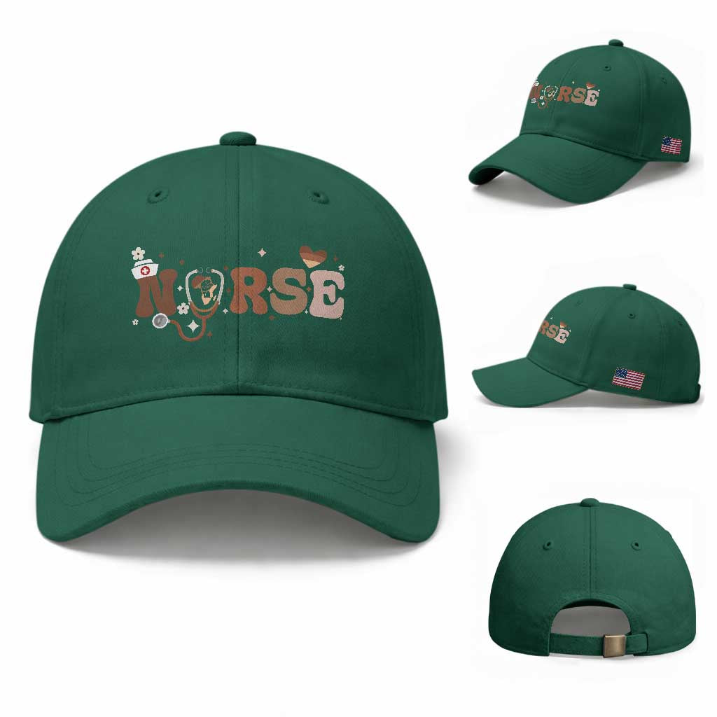 Strong Black Nurse Baseball Cap African American Healthcare Hero Gift TS12 Baseball Cap Universal Fit Irish Green Print Your Wear