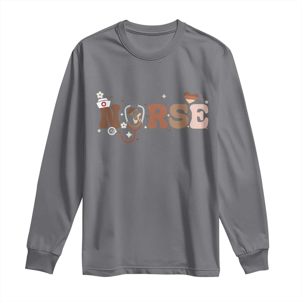Strong Black Nurse Long Sleeve Shirt African American Healthcare Hero Gift TS12 Charcoal Print Your Wear