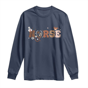 Strong Black Nurse Long Sleeve Shirt African American Healthcare Hero Gift TS12 Navy Print Your Wear