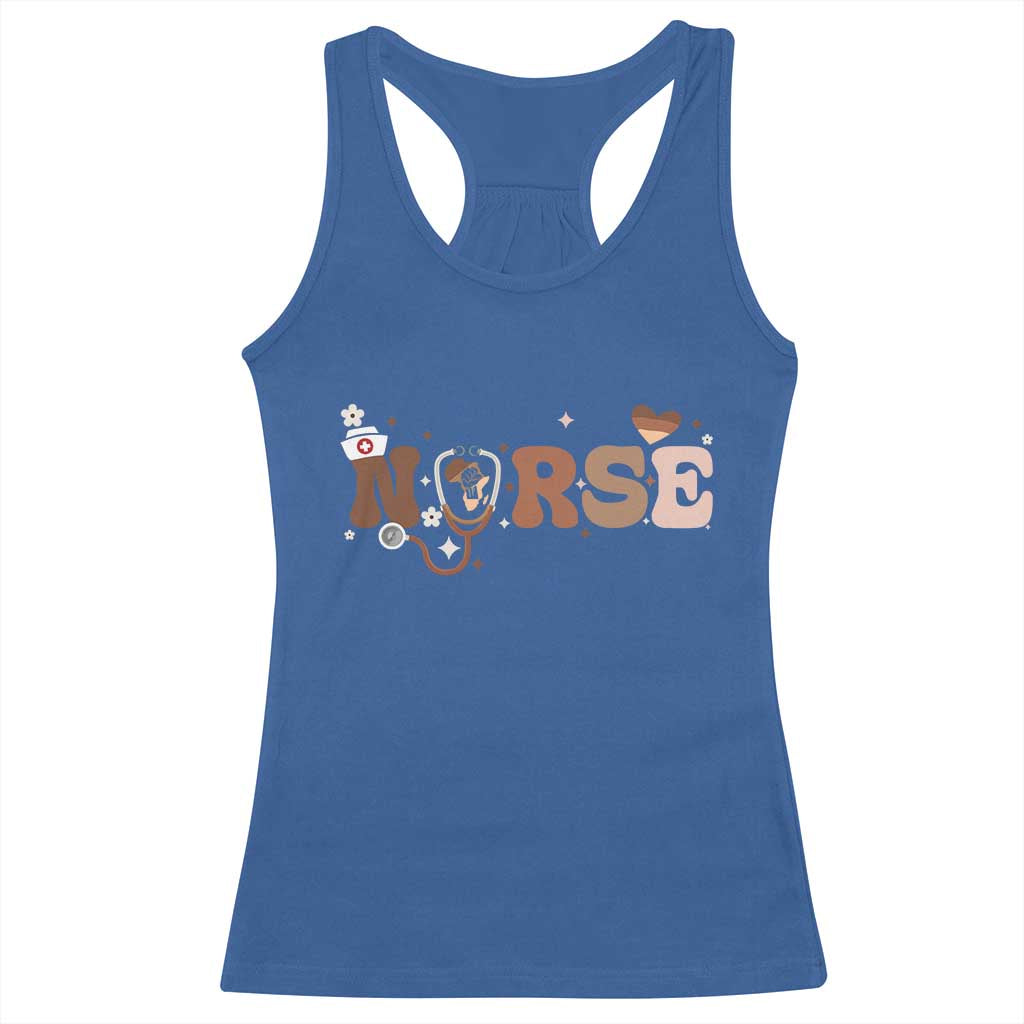 Strong Black Nurse Racerback Tank Top African American Healthcare Hero Gift TS12 Royal Blue Print Your Wear