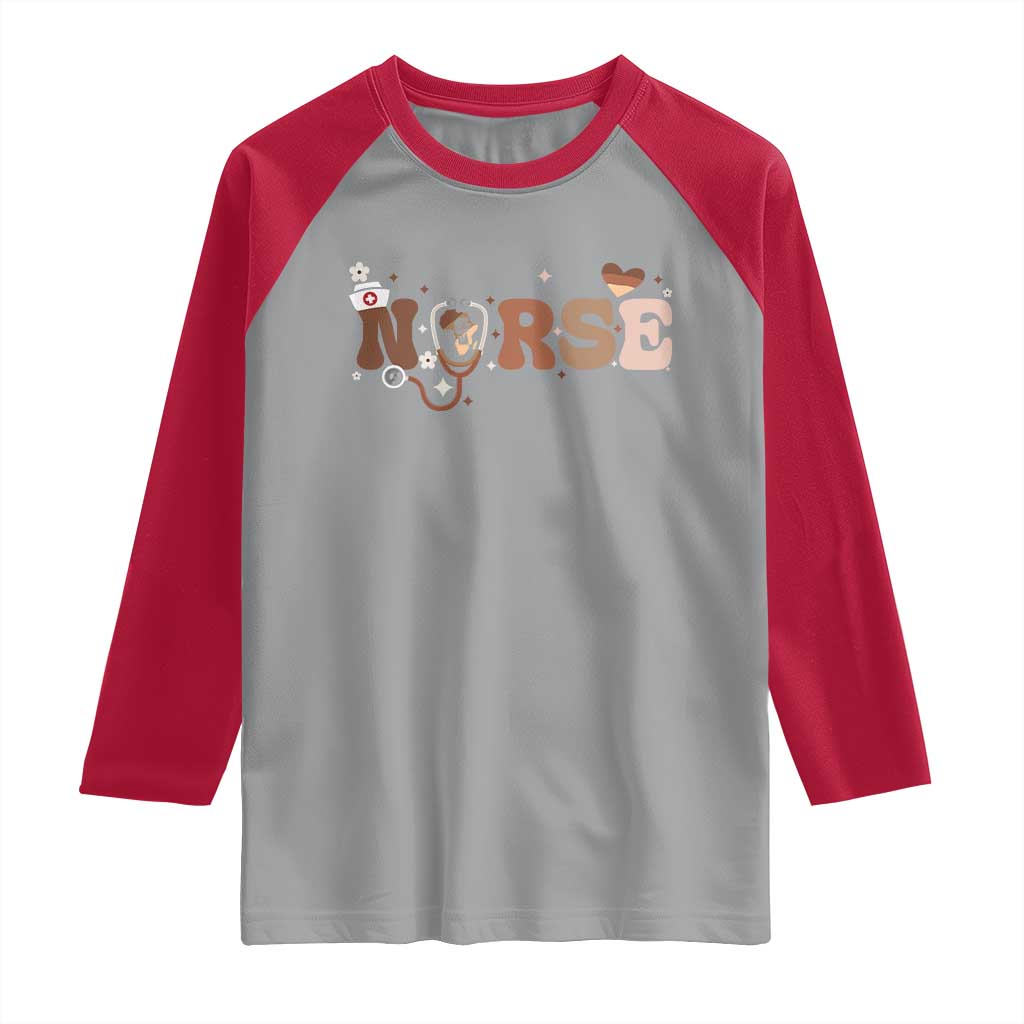 Strong Black Nurse Raglan Shirt African American Healthcare Hero Gift TS12 Sport Gray Red Print Your Wear