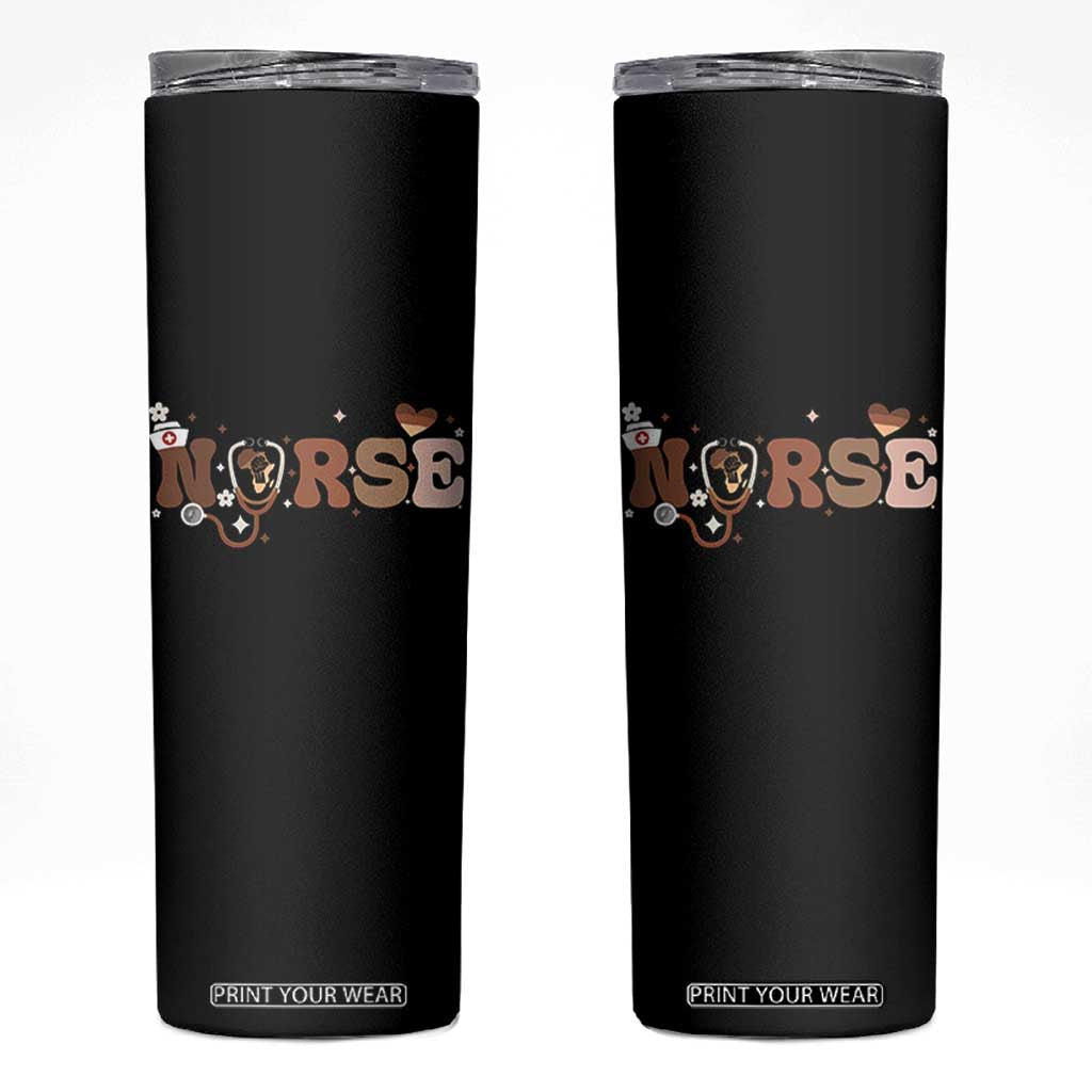 Strong Black Nurse Skinny Tumbler African American Healthcare Hero Gift TS12 Black Print Your Wear
