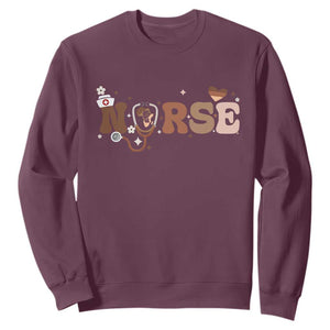 Strong Black Nurse Sweatshirt African American Healthcare Hero Gift TS12 Maroon Print Your Wear