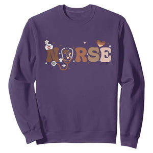 Strong Black Nurse Sweatshirt African American Healthcare Hero Gift TS12 Purple Print Your Wear