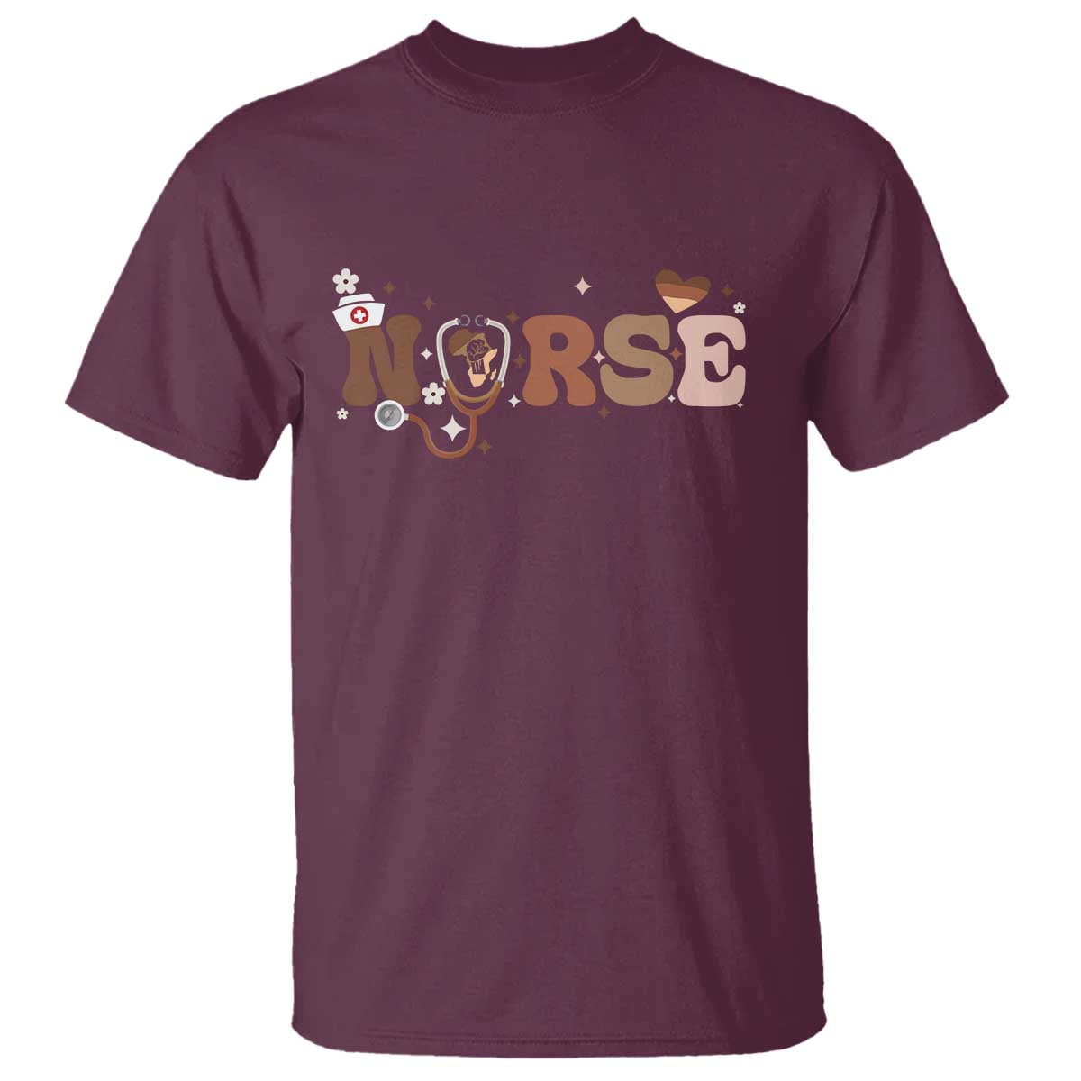 Strong Black Nurse T Shirt African American Healthcare Hero Gift TS12 Maroon Print Your Wear