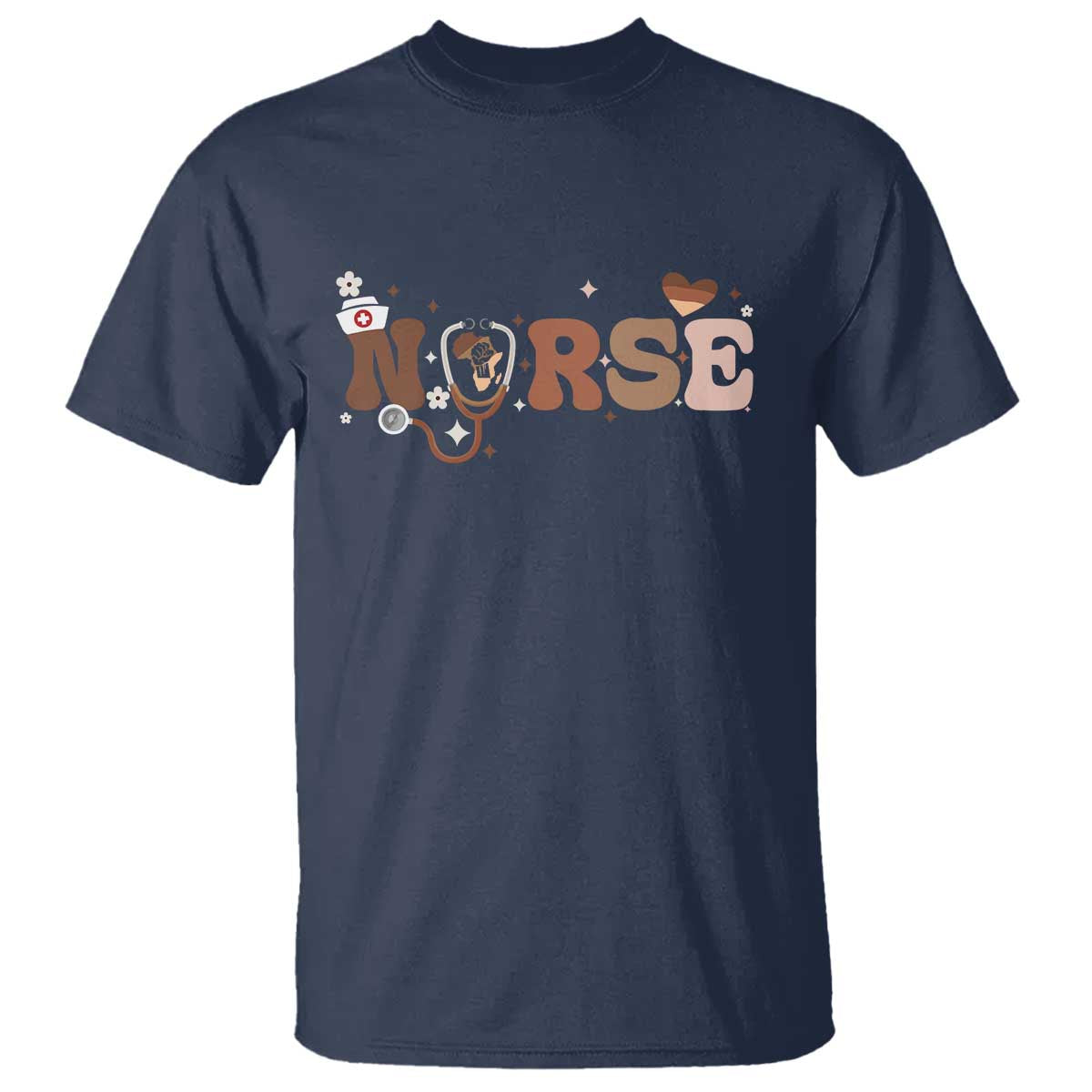 Strong Black Nurse T Shirt African American Healthcare Hero Gift TS12 Navy Print Your Wear