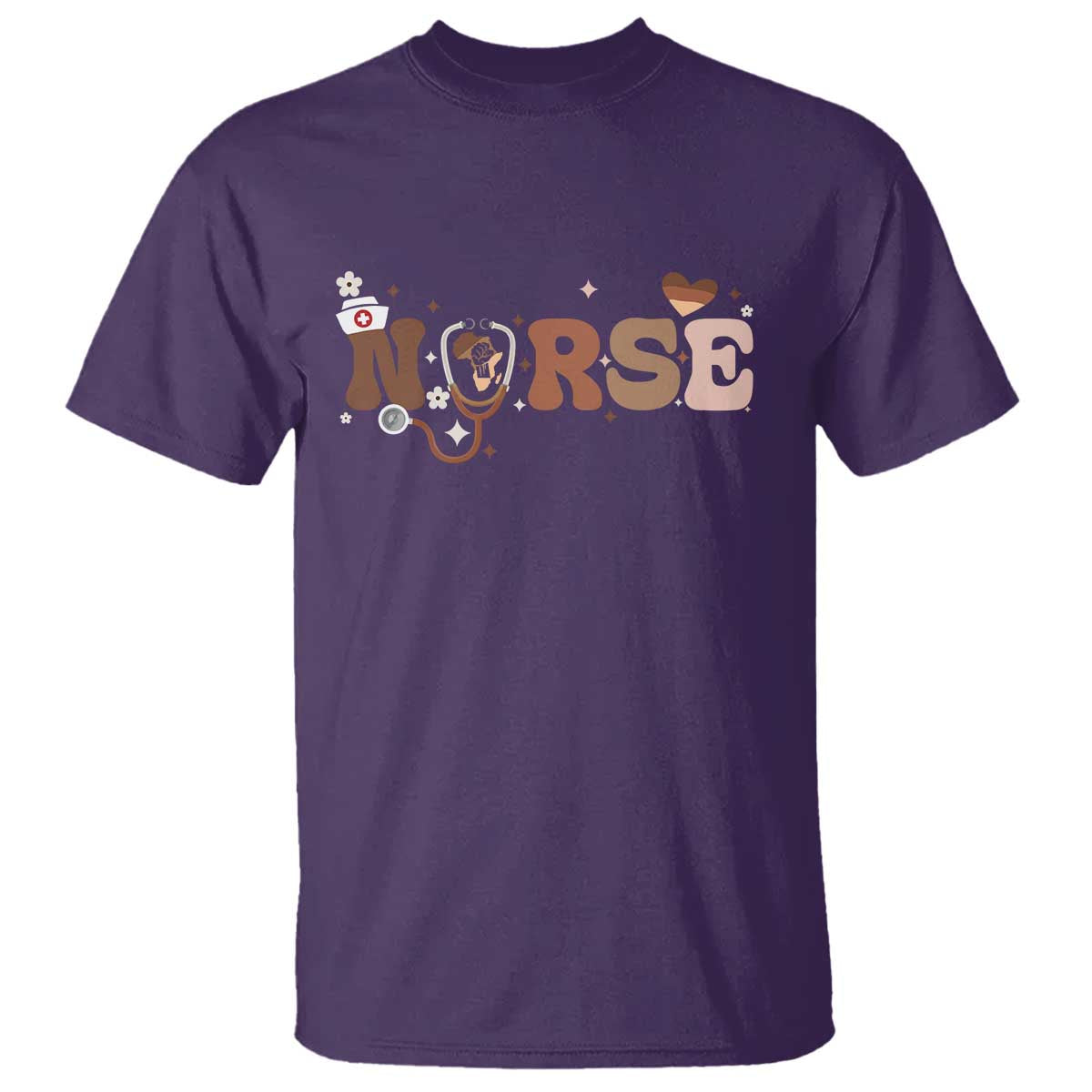 Strong Black Nurse T Shirt African American Healthcare Hero Gift TS12 Purple Print Your Wear
