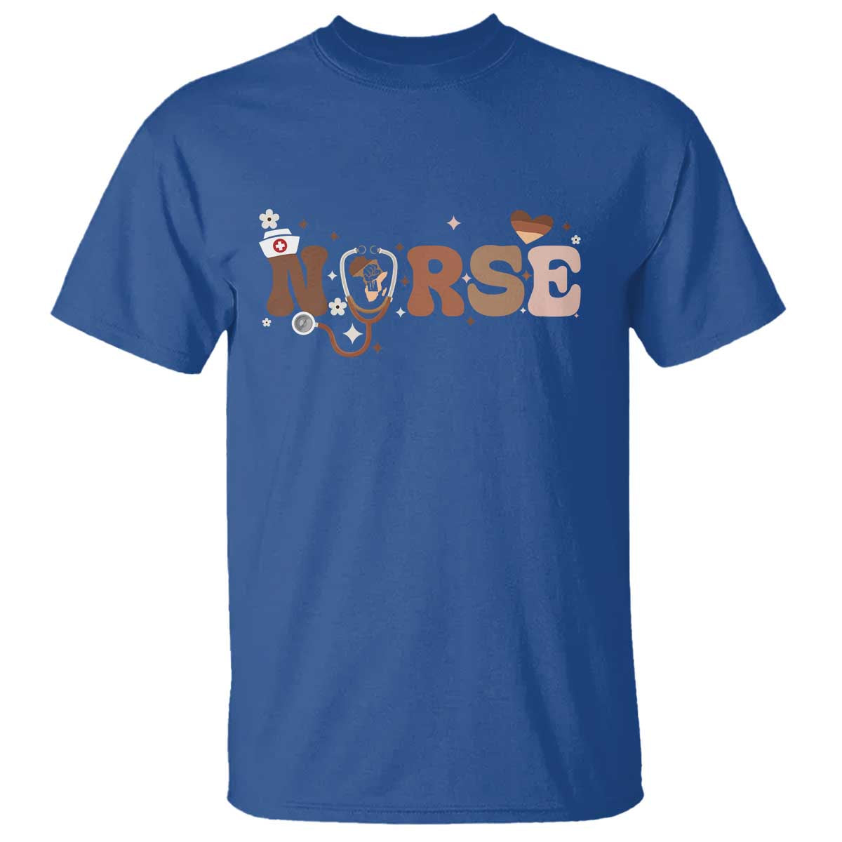 Strong Black Nurse T Shirt African American Healthcare Hero Gift TS12 Royal Blue Print Your Wear