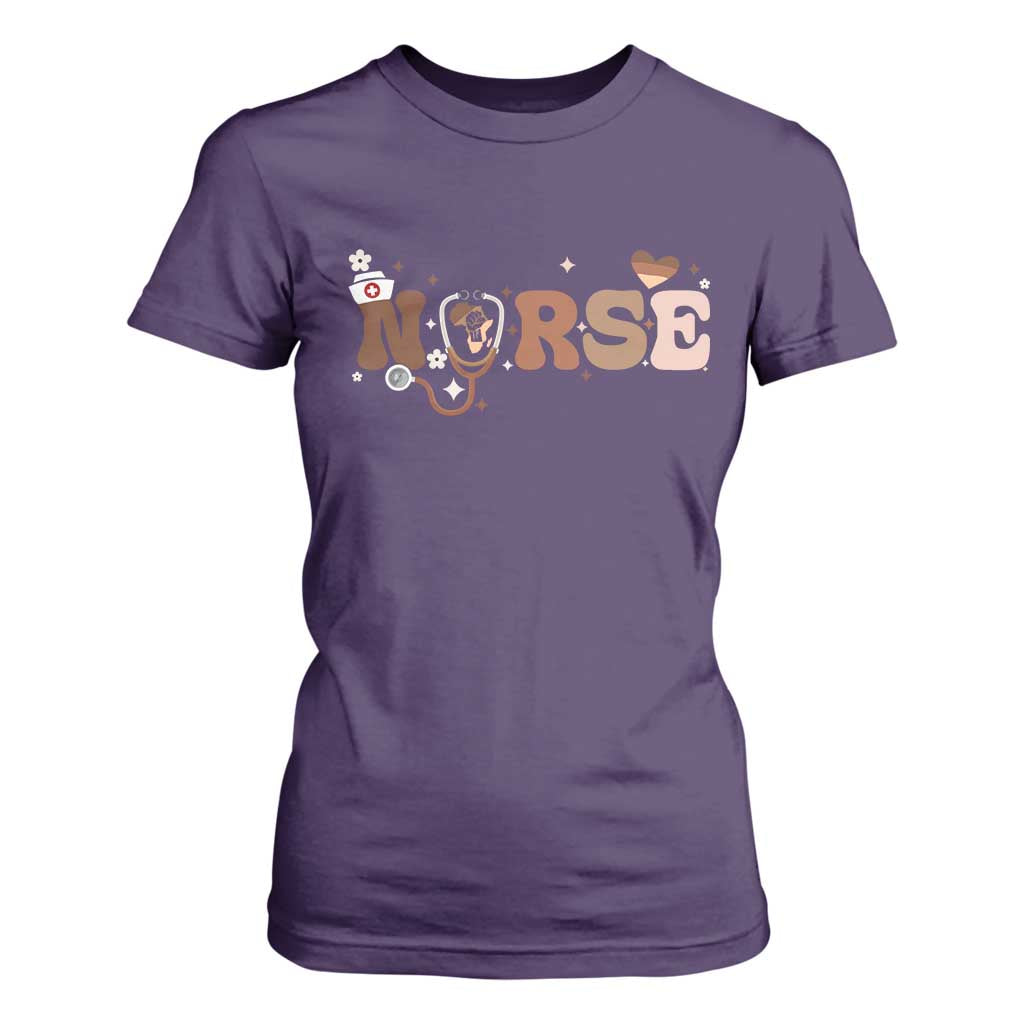 Strong Black Nurse T Shirt For Women African American Healthcare Hero Gift TS12 Purple Print Your Wear