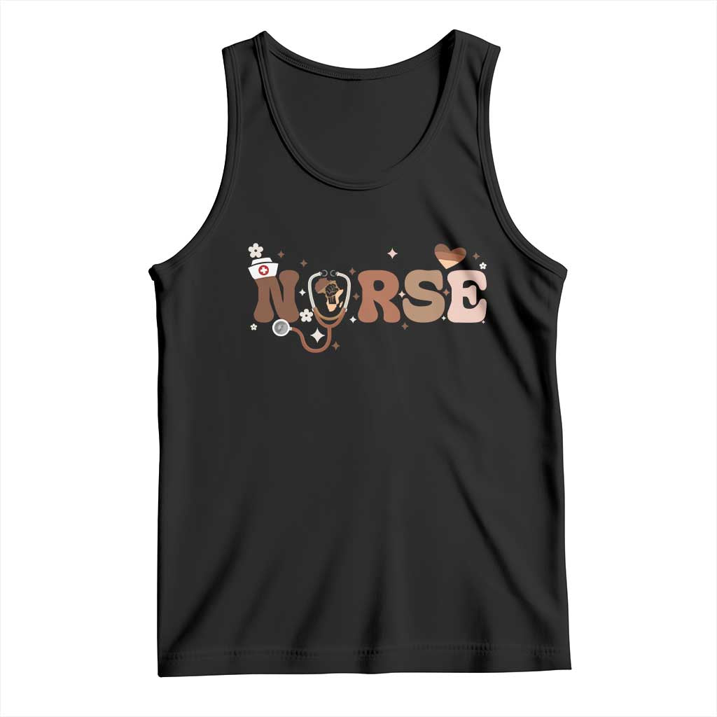 Strong Black Nurse Tank Top African American Healthcare Hero Gift TS12 Black Print Your Wear