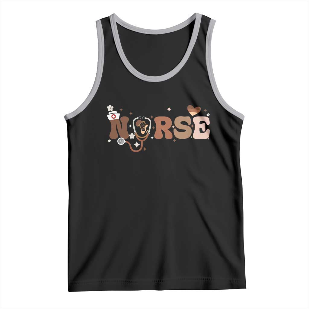 Strong Black Nurse Tank Top African American Healthcare Hero Gift TS12 Black Athletic Heather Print Your Wear