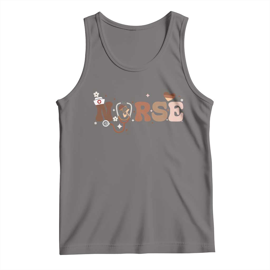 Strong Black Nurse Tank Top African American Healthcare Hero Gift TS12 Deep Heather Print Your Wear
