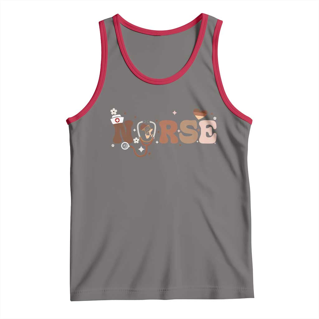 Strong Black Nurse Tank Top African American Healthcare Hero Gift TS12 Deep Heather Red Print Your Wear