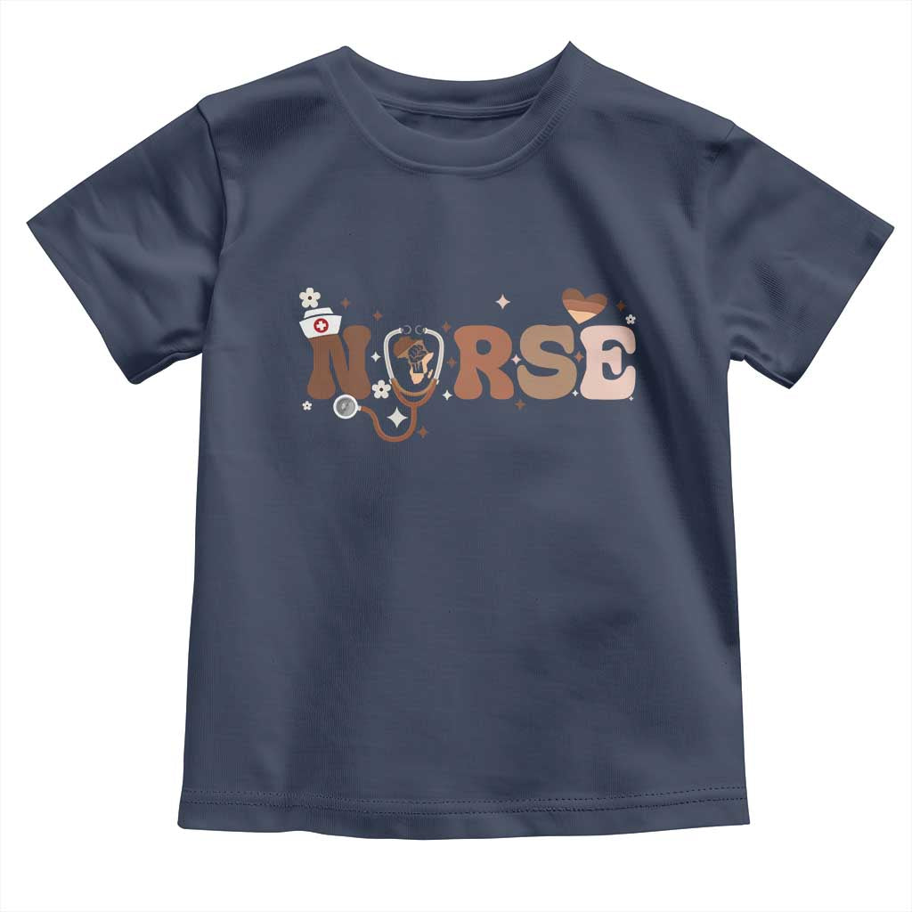 Strong Black Nurse Toddler T Shirt African American Healthcare Hero Gift TS12 Navy Print Your Wear