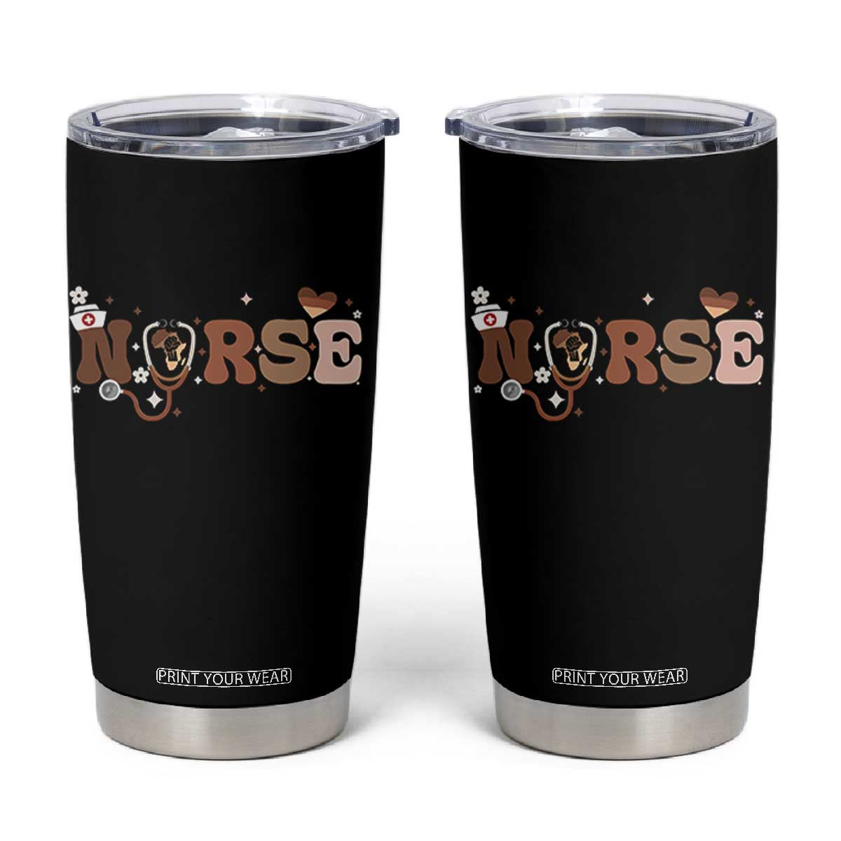 Strong Black Nurse Tumbler Cup African American Healthcare Hero Gift TS12 Black Print Your Wear