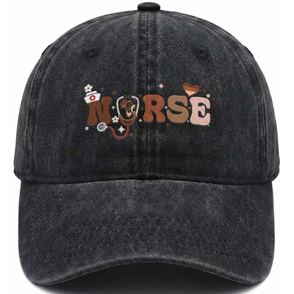 Strong Black Nurse Washed Cotton Baseball Cap African American Healthcare Hero Gift TS12 Print Your Wear