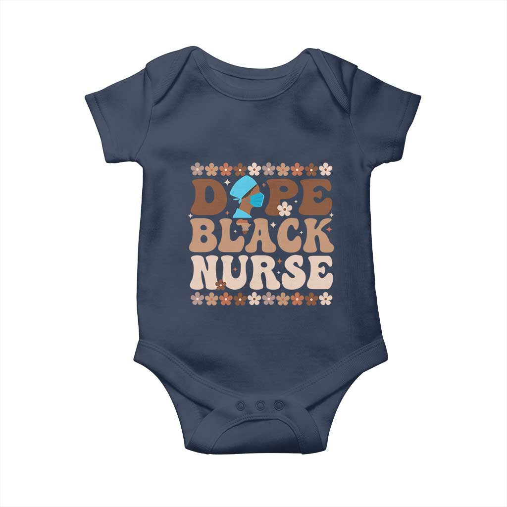 Dope Black Nurse Baby Onesie African American Black Nurse Gift TS12 Navy Print Your Wear