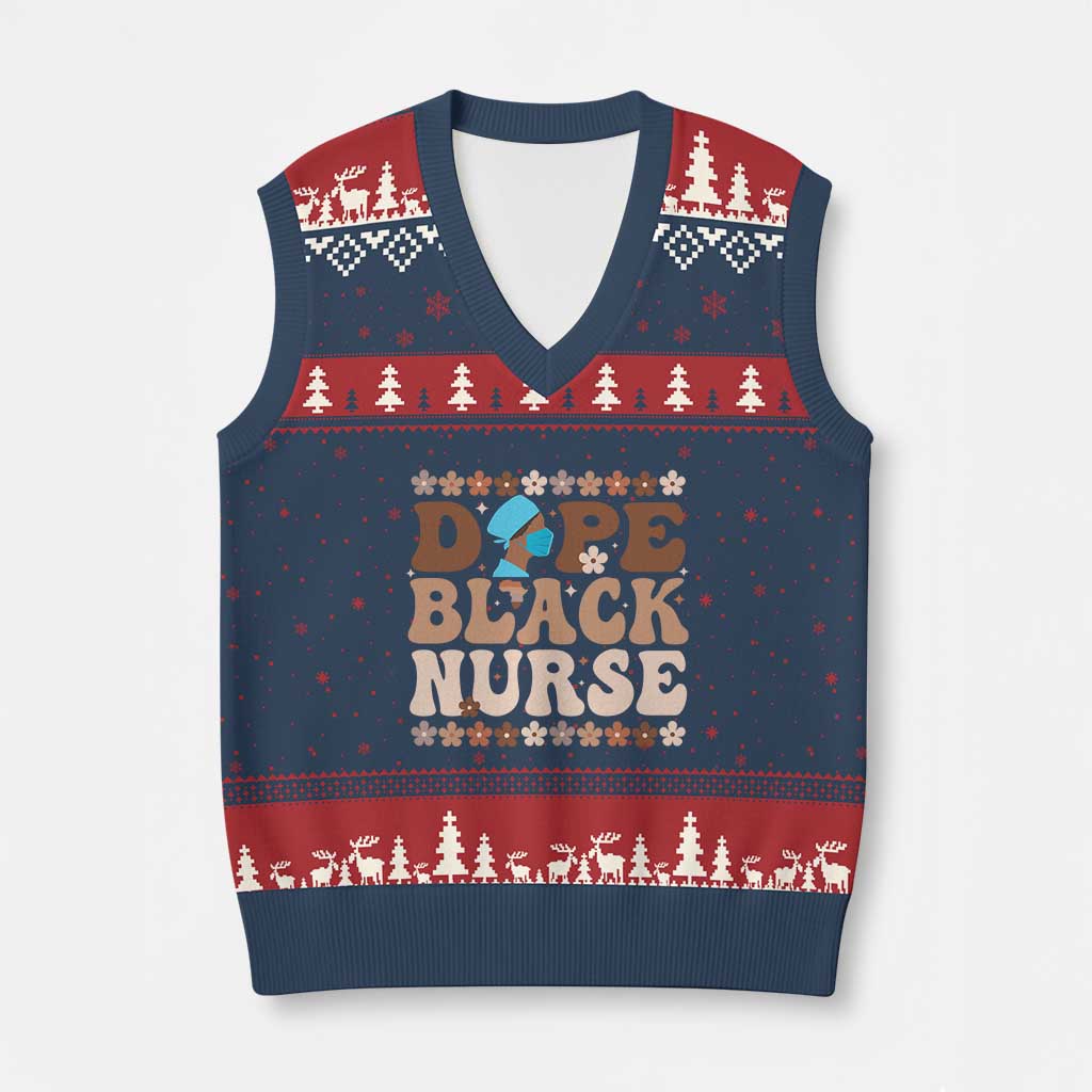 Dope Black Nurse V-Neck Knit Sweater Vest African American Black Nurse Gift TS12 Navy Red Print Your Wear