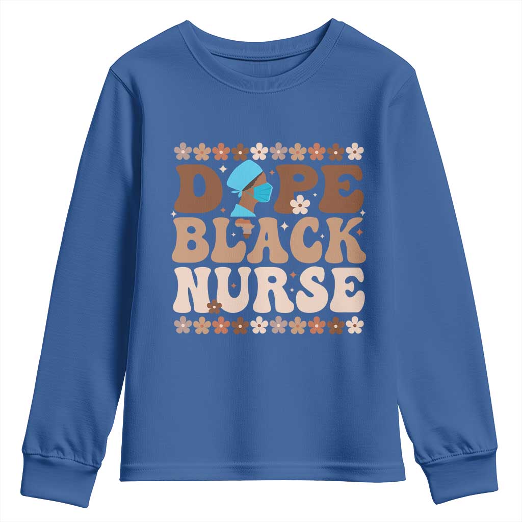 Dope Black Nurse Youth Sweatshirt African American Black Nurse Gift TS12 Royal Blue Print Your Wear