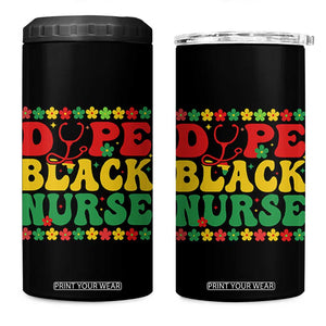 Melanin Queen Nursing Black History Month Gift 4 in 1 Can Cooler Tumbler Dope Black Nurse TS12 One Size: 16 oz Black Print Your Wear