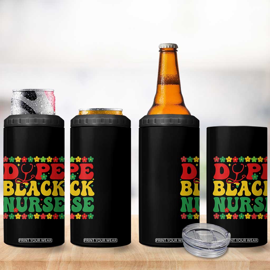 Melanin Queen Nursing Black History Month Gift 4 in 1 Can Cooler Tumbler Dope Black Nurse TS12 Print Your Wear