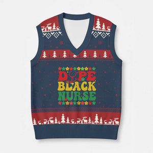 Melanin Queen Nursing Black History Month Gift V-Neck Knit Sweater Vest Dope Black Nurse TS12 Navy Red Print Your Wear