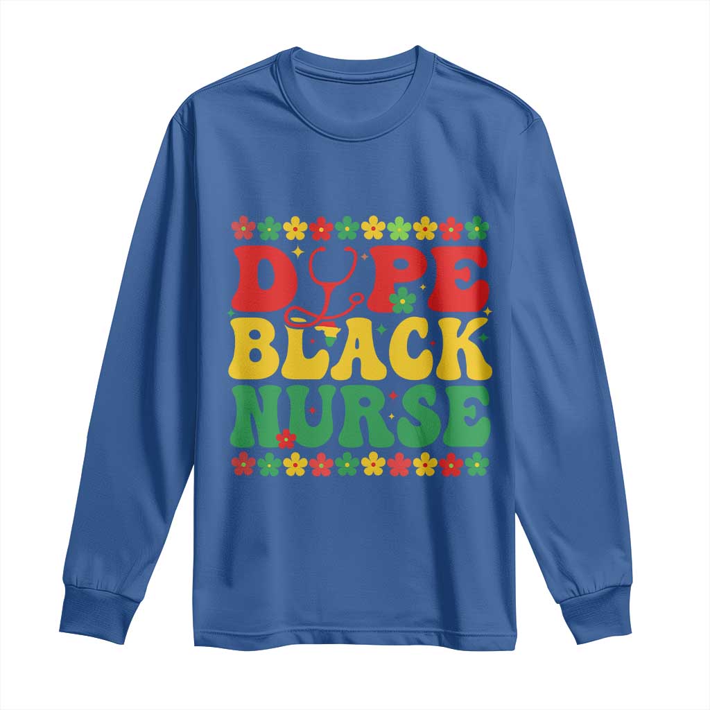 Melanin Queen Nursing Black History Month Gift Long Sleeve Shirt Dope Black Nurse TS12 Royal Blue Print Your Wear