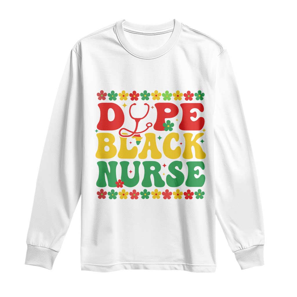 Melanin Queen Nursing Black History Month Gift Long Sleeve Shirt Dope Black Nurse TS12 White Print Your Wear