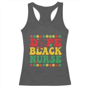 Melanin Queen Nursing Black History Month Gift Racerback Tank Top Dope Black Nurse TS12 Dark Heather Print Your Wear