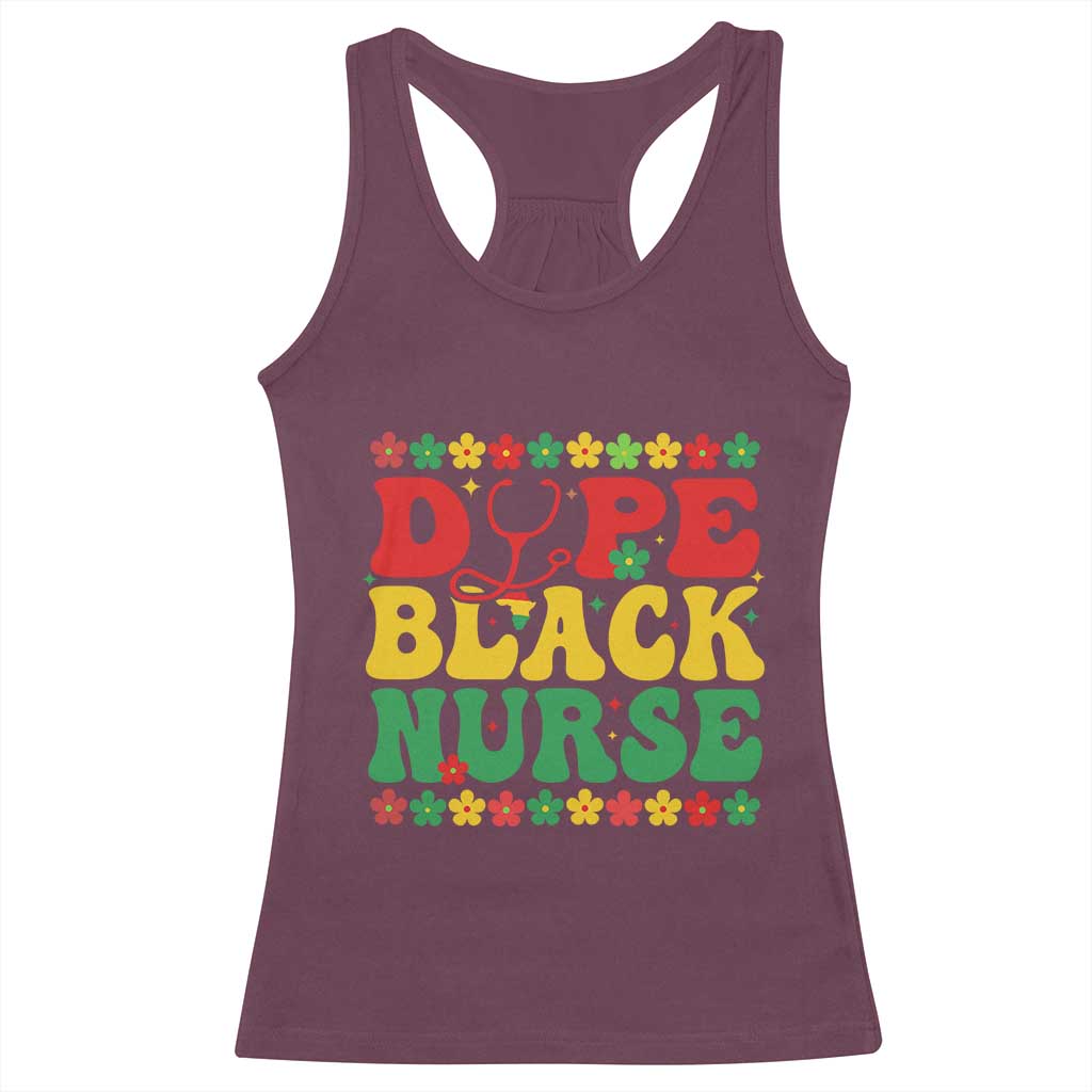Melanin Queen Nursing Black History Month Gift Racerback Tank Top Dope Black Nurse TS12 Maroon Print Your Wear