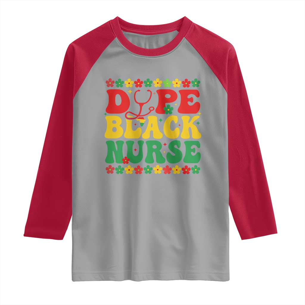Melanin Queen Nursing Black History Month Gift Raglan Shirt Dope Black Nurse TS12 Sport Gray Red Print Your Wear