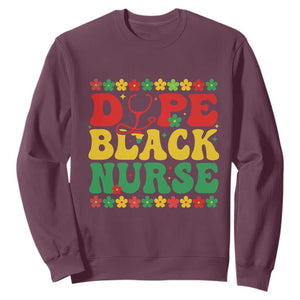 Melanin Queen Nursing Black History Month Gift Sweatshirt Dope Black Nurse TS12 Maroon Print Your Wear