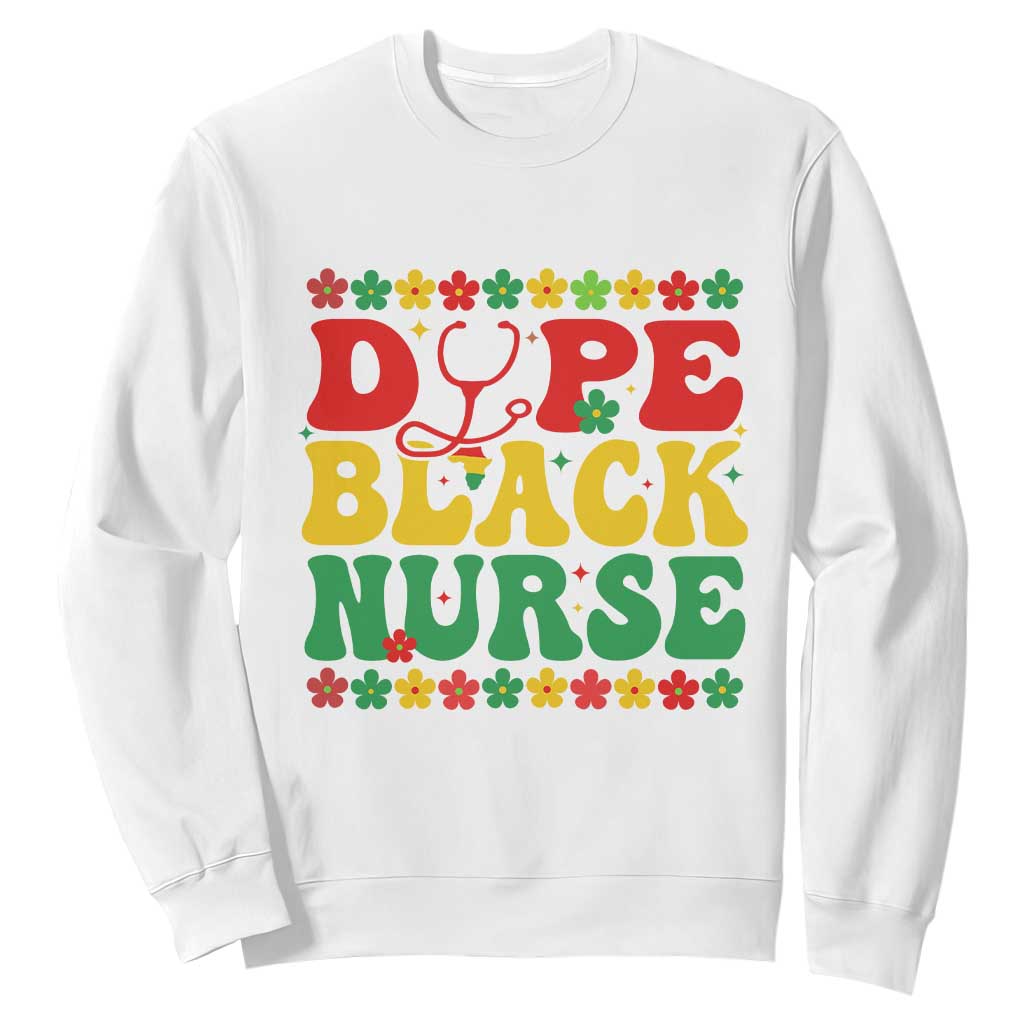 Melanin Queen Nursing Black History Month Gift Sweatshirt Dope Black Nurse TS12 White Print Your Wear