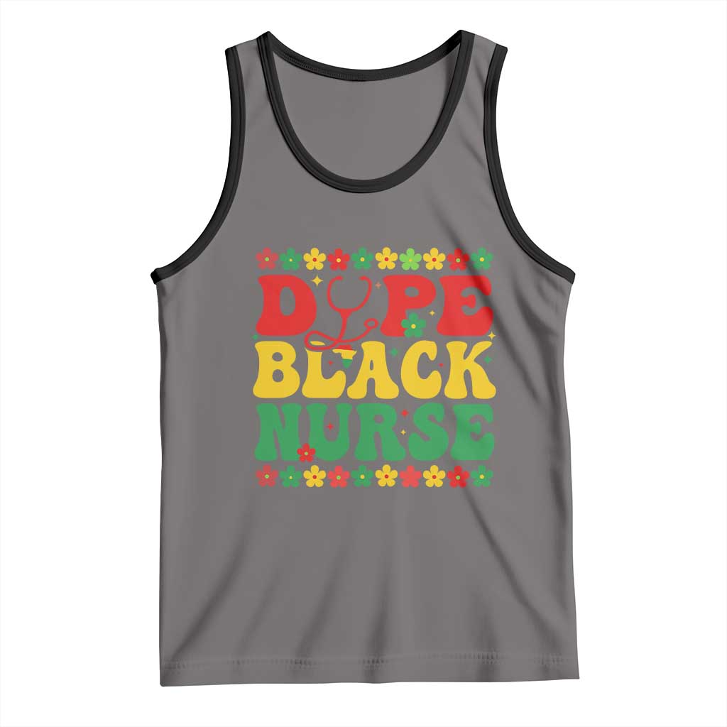 Melanin Queen Nursing Black History Month Gift Tank Top Dope Black Nurse TS12 Deep Heather Black Print Your Wear